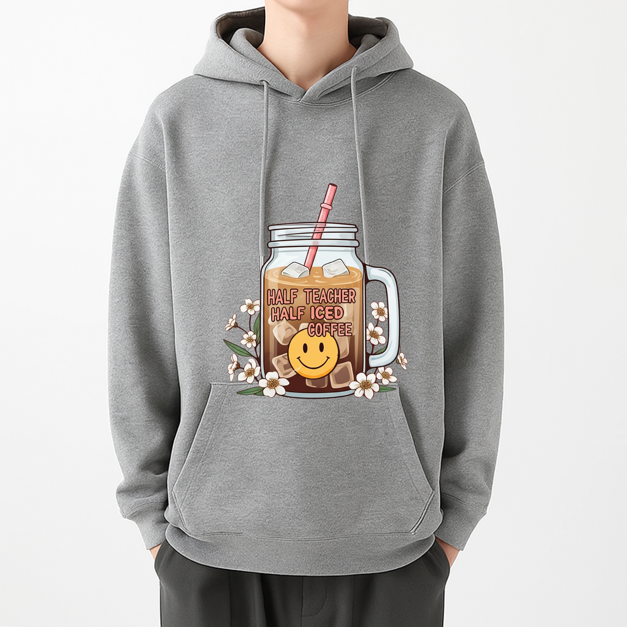 Half Teacher, Half Iced Coffee Hoodie