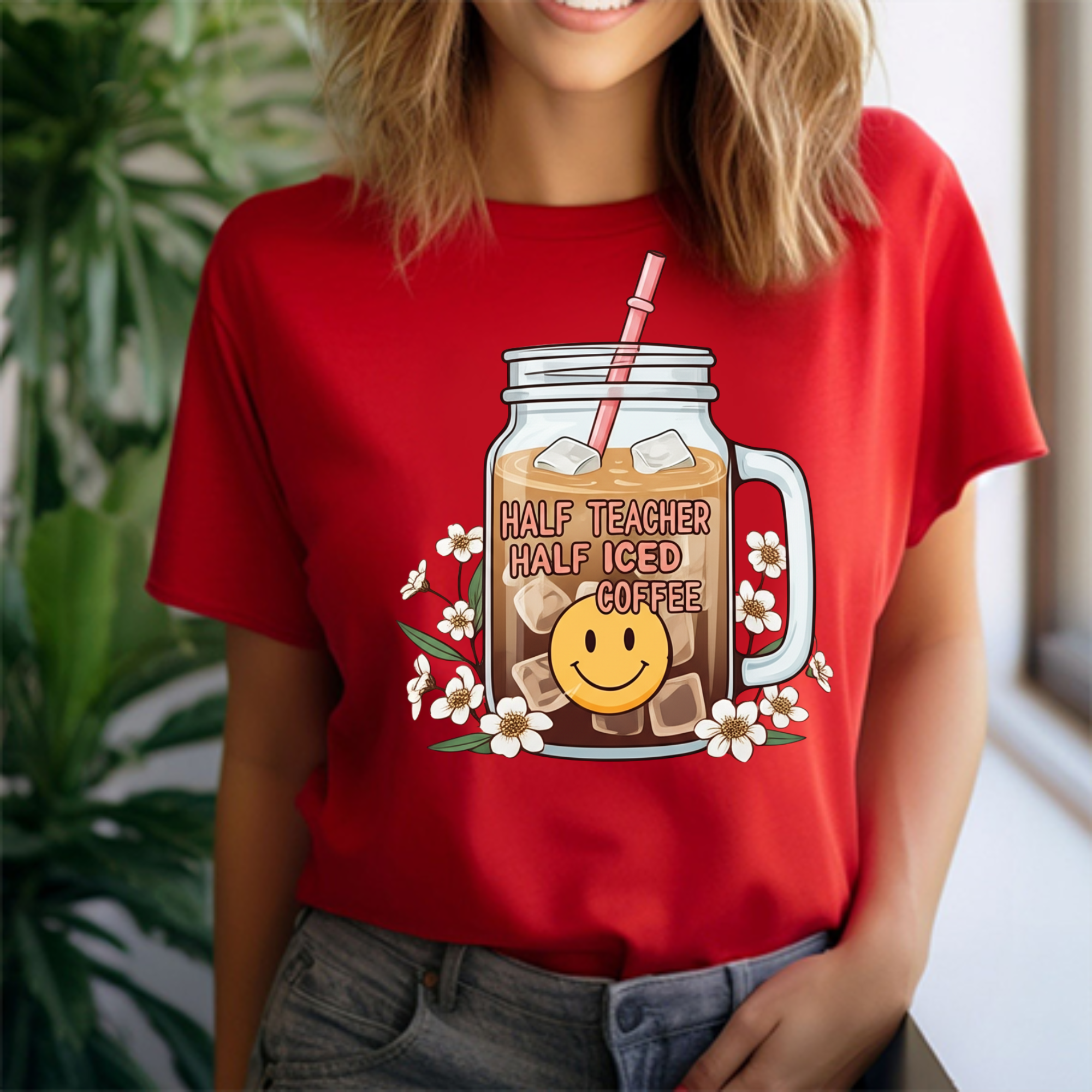 Half Teacher, Half Iced Coffee T-Shirt